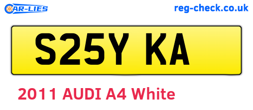 S25YKA are the vehicle registration plates.