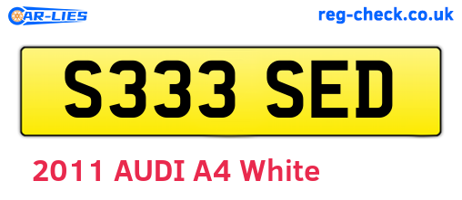 S333SED are the vehicle registration plates.