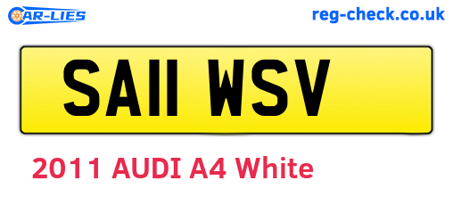 SA11WSV are the vehicle registration plates.