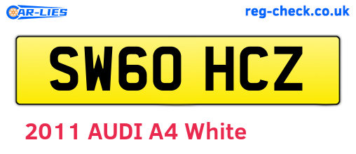 SW60HCZ are the vehicle registration plates.
