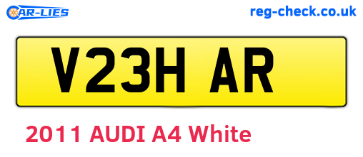 V23HAR are the vehicle registration plates.