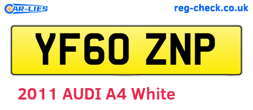 YF60ZNP are the vehicle registration plates.