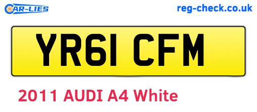 YR61CFM are the vehicle registration plates.