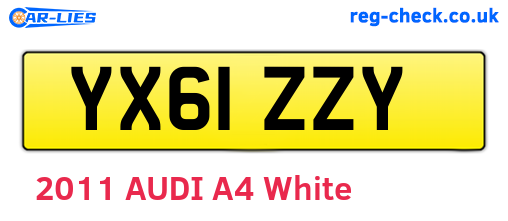 YX61ZZY are the vehicle registration plates.