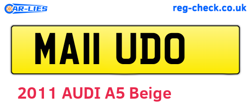 MA11UDO are the vehicle registration plates.