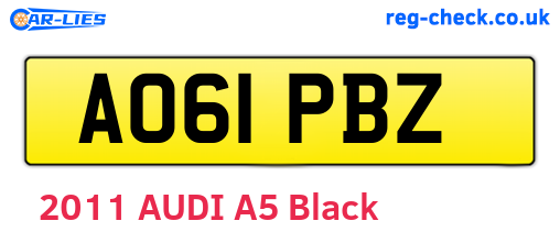 AO61PBZ are the vehicle registration plates.