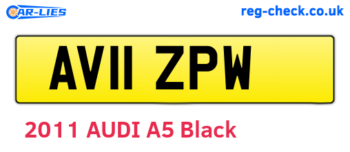 AV11ZPW are the vehicle registration plates.