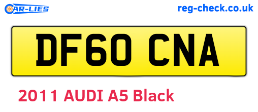 DF60CNA are the vehicle registration plates.