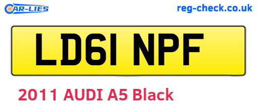 LD61NPF are the vehicle registration plates.