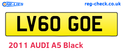 LV60GOE are the vehicle registration plates.