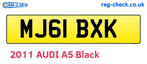 MJ61BXK are the vehicle registration plates.