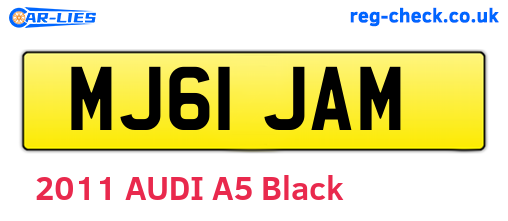 MJ61JAM are the vehicle registration plates.
