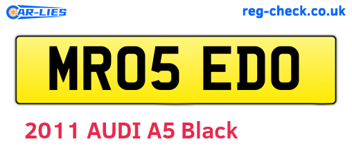 MR05EDO are the vehicle registration plates.