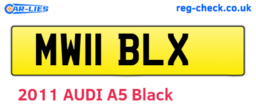 MW11BLX are the vehicle registration plates.