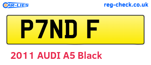 P7NDF are the vehicle registration plates.