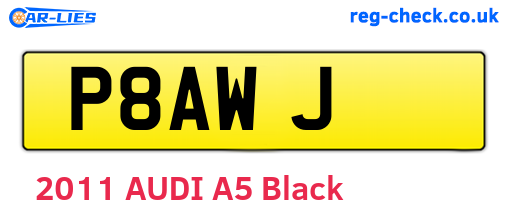 P8AWJ are the vehicle registration plates.