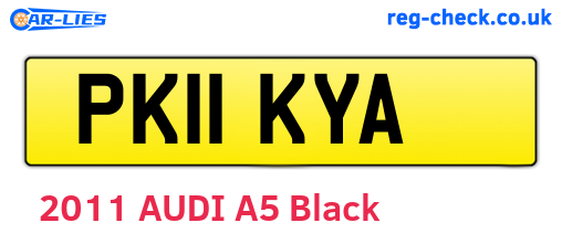 PK11KYA are the vehicle registration plates.