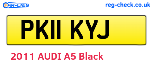 PK11KYJ are the vehicle registration plates.