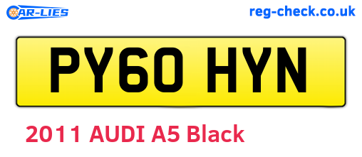 PY60HYN are the vehicle registration plates.