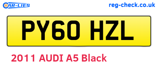 PY60HZL are the vehicle registration plates.