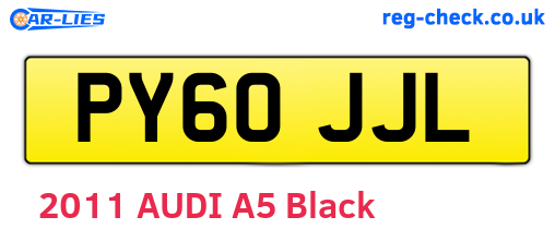 PY60JJL are the vehicle registration plates.