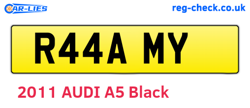 R44AMY are the vehicle registration plates.