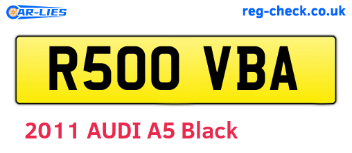 R500VBA are the vehicle registration plates.