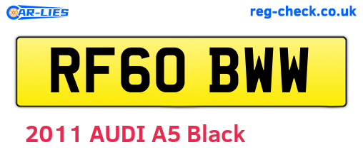 RF60BWW are the vehicle registration plates.