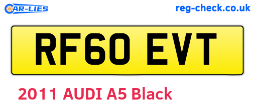 RF60EVT are the vehicle registration plates.
