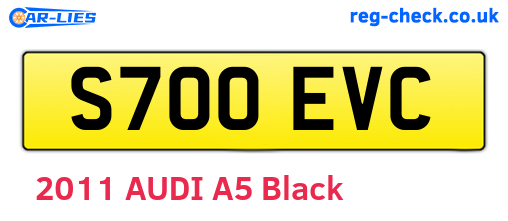 S700EVC are the vehicle registration plates.