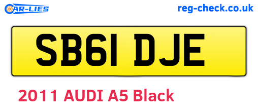 SB61DJE are the vehicle registration plates.