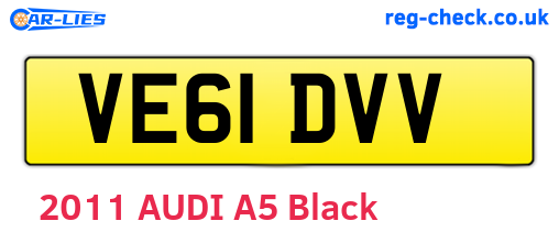 VE61DVV are the vehicle registration plates.