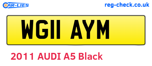 WG11AYM are the vehicle registration plates.