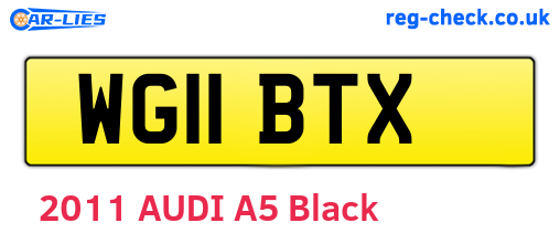 WG11BTX are the vehicle registration plates.