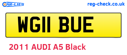 WG11BUE are the vehicle registration plates.