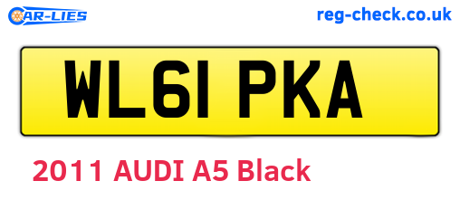 WL61PKA are the vehicle registration plates.
