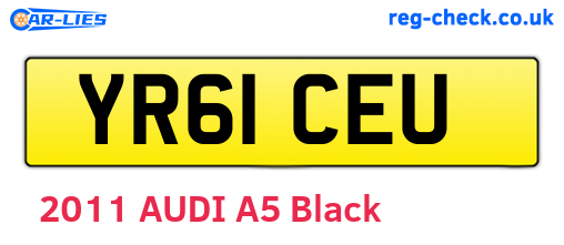 YR61CEU are the vehicle registration plates.