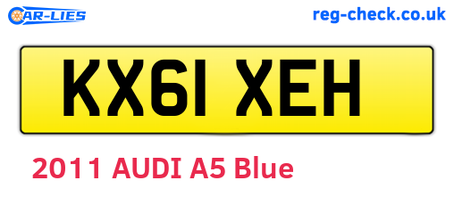 KX61XEH are the vehicle registration plates.
