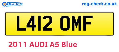 L412OMF are the vehicle registration plates.