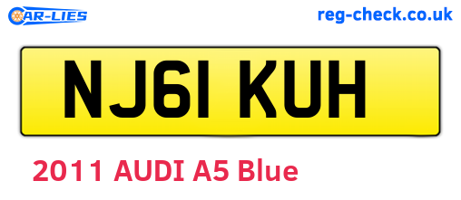 NJ61KUH are the vehicle registration plates.