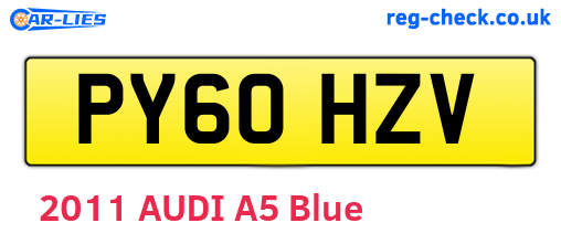 PY60HZV are the vehicle registration plates.
