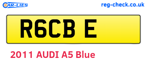R6CBE are the vehicle registration plates.