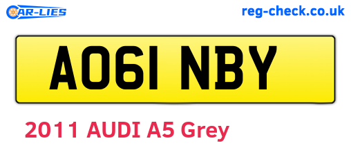 AO61NBY are the vehicle registration plates.