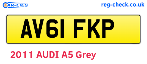 AV61FKP are the vehicle registration plates.