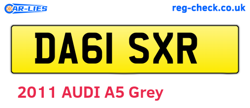 DA61SXR are the vehicle registration plates.