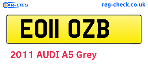 EO11OZB are the vehicle registration plates.