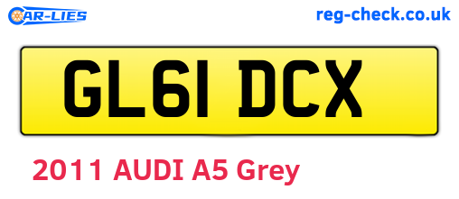 GL61DCX are the vehicle registration plates.