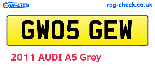 GW05GEW are the vehicle registration plates.