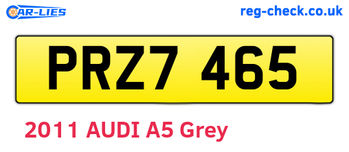 PRZ7465 are the vehicle registration plates.