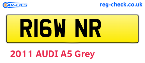 R16WNR are the vehicle registration plates.